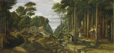 Procession Of Pilgrims In The Forest