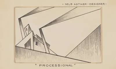 Processional Sketch No 3 Factories And Smokestacks Distortedcubist