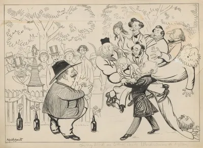 Professor Borchsenius Hands Over The Golden Age Poets To Director Feilberg