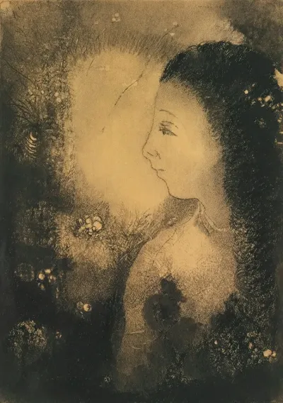 Profil De Femme Avec Fleurs