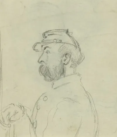 Profile Bust Portrait Of A Soldier