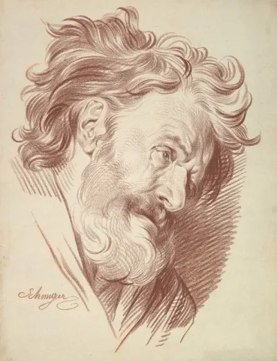 Profile Of A Bearded Old Man Looking Right
