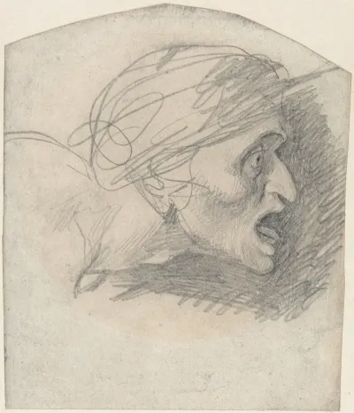 Profile Of A Grotesque Head Facing Right
