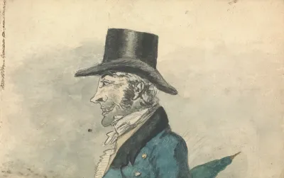 Profile Of A Man With An Umbrella