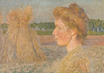 Profile Of A Woman And Wheatsheaves