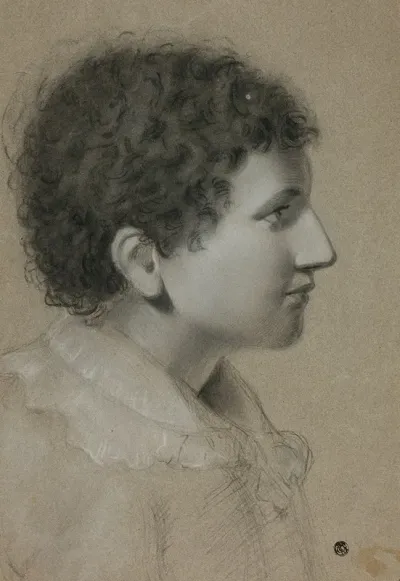 Profile Of Youth With Curly Hair