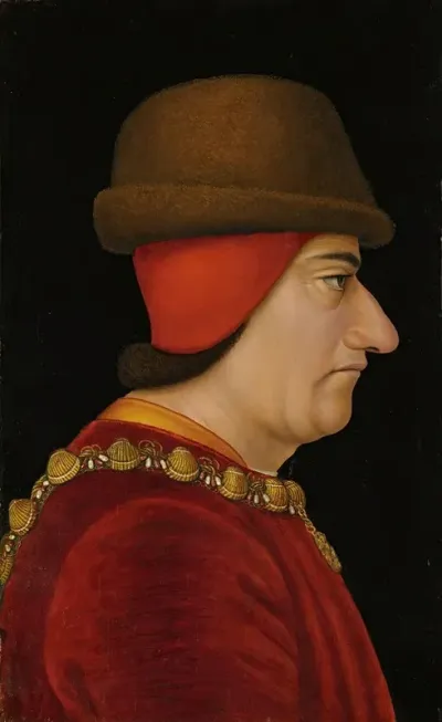 Profile Portrait Of Louis Xi King Of France 1423 1483 Wearing The Collar Of The Order Of Saint Michel