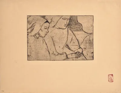 Profils De Deux Bretonnes Profiles Of Two Breton Women