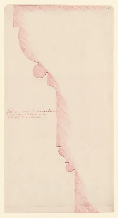 Profils Des Archivoltes Des Deux Arcs Croisees Des Deux Pignons De Leglise Au Dessus De La Tablette De La Balustrade
