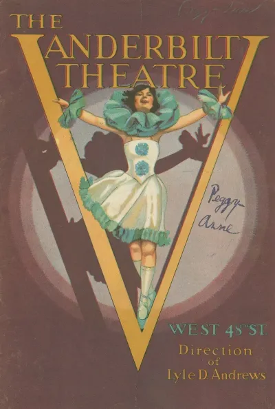 Program For Peggy Ann Dated June 6 1927 At The Vanderbilt Theatre