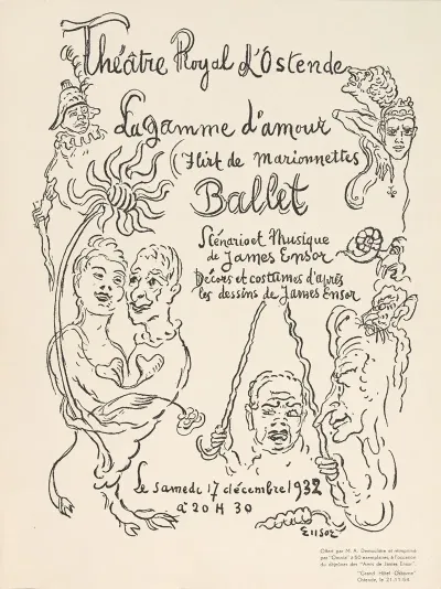 Programma Van De Opvoering Van Het Ballet La Gamme Damour Schouwburg Oostende 17 December 1932