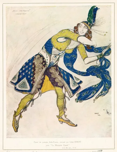 Projet De Costume Indo Persan Execute Par Leon Bakst Pour La Marquise Casati