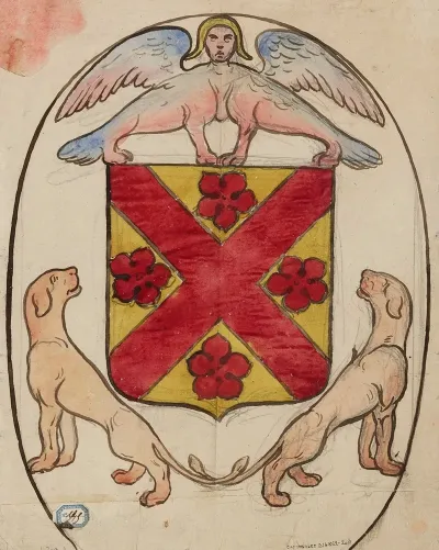 Projet De Decor Pour Un Vitrail A Motif Heraldique
