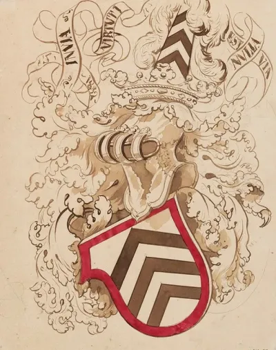 Projet De Decor Pour Un Vitrail Civil A Motif Heraldique 2