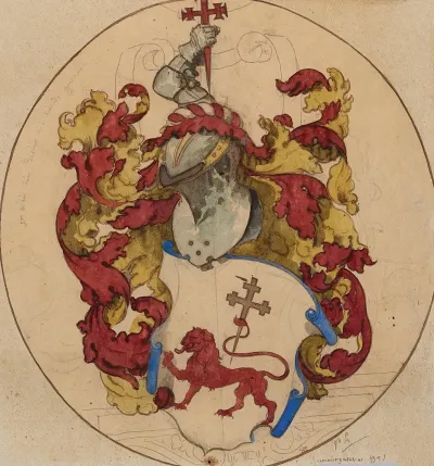 Projet De Decor Pour Un Vitrail Civil A Motif Heraldique 4