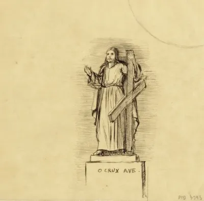 Projet De Dessin De Saint Andre Realise Pour Labbe Robineau Saint Andre Sculpture Sur Un Socle