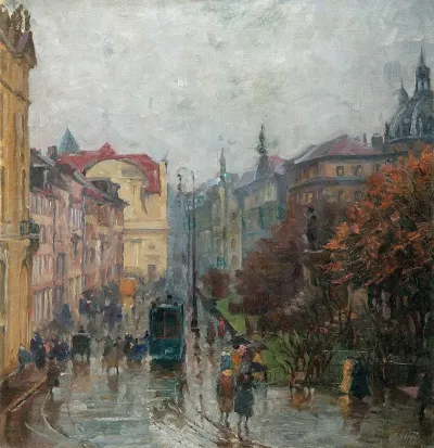 Promenadeplatz In Munchen Im Regen