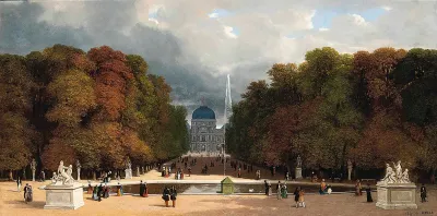 Promenading At The Tuilleries Paris Signe And Dated