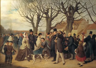 Promenading On The Ramparts Of Copenhagen On The Evening Of A Public Holiday In Spring