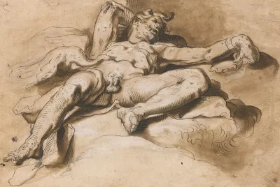 Prometheus Chained The Griffon Vulture Tearing At His Liver