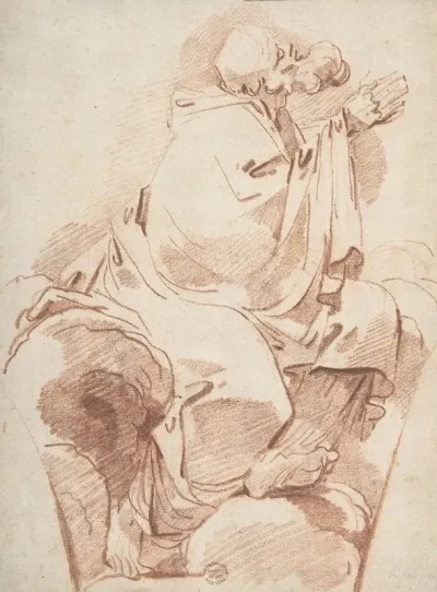 Prophet Seated In Profile On A Cloudbank Praying