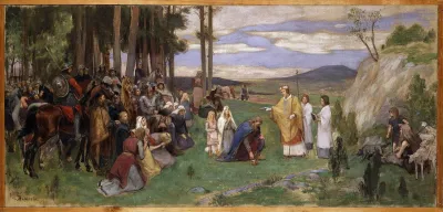 Proposed Decoration For The Walls In The Upper Hall Of The Nm Ansgar Preaching Christianity