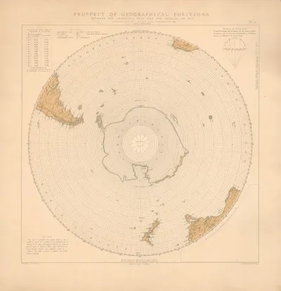 Prospect Of Geographical Positions Between The Antartic Pole And The Parallel On 30s