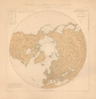 Prospect Of Geographical Positions Between The Arctic Pole And The Parallel On 30n