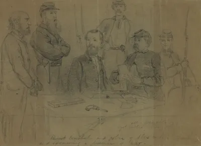 Provost Marshal And Police Of Alexandria Searching And Examining A Prisoner Of War