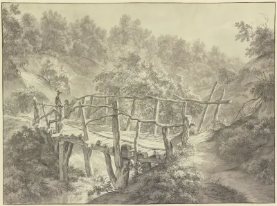 Prugelbrucke Uber Einem Waldbach