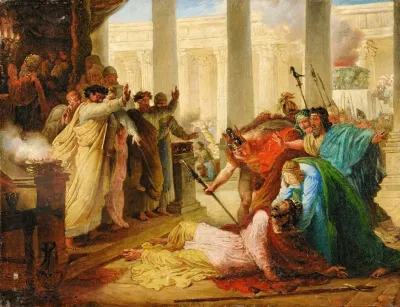 Ptolemy Philopator Struck By Death As He Desecrated The Temple Of Jerusalem