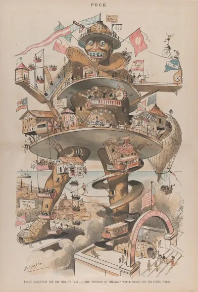 Pucks Suggestion For The Worlds Fair The Colossus Of Chicago Would Knock Out The Eiffel Tower