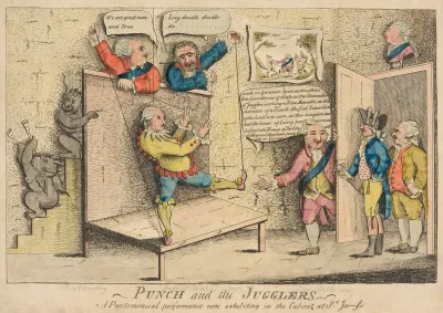 Punch And The Jugglers A Pantomimical Performance Now Exhibiting In The Cabinet At St Ja Ss