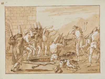 Punchinello Retrieving Dead Fowls From A Well