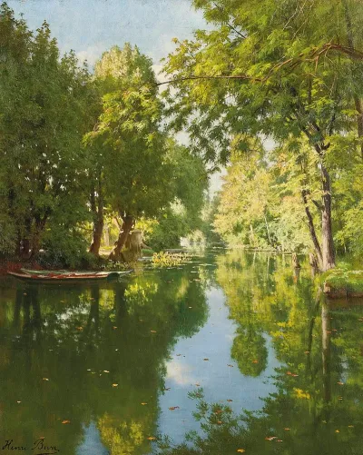Punts Moored On Still Waters