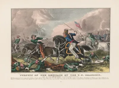 Pursuit Of The Mexicans By The U S Dragoons Under The Intrepid Col Harney At The Battle Of Churubusco Aug 20th 1847