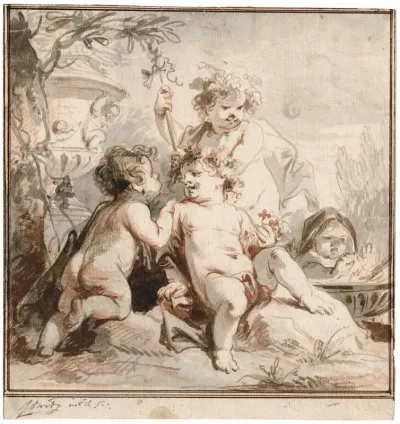 Putti Als Allegorie Van De Vier Jaargetijden