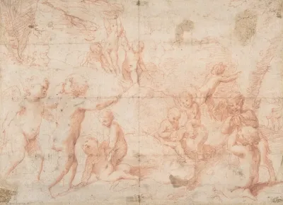 Putti And A Young Satyr At Play