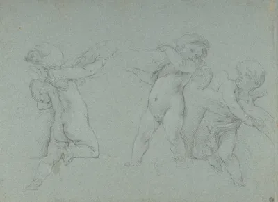 Putti Supporting A Garland
