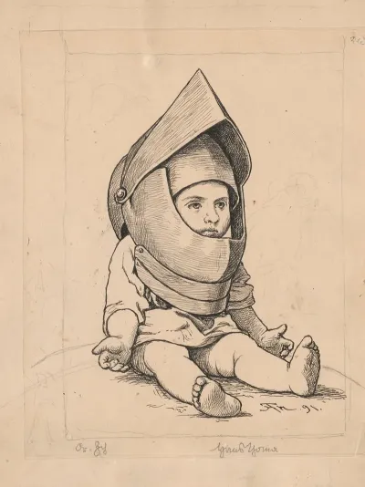 Putto In A Helmet