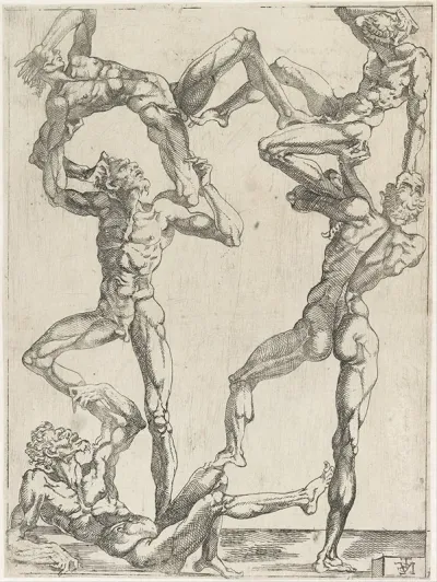 Pyramid Of Five Men
