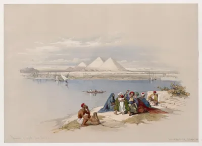 Pyramids Of Gezeeh Giza From The Nile