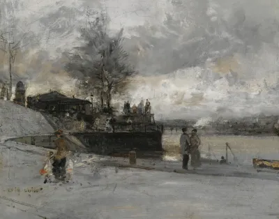 Quai Au Bord De La Seine Paris