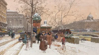 Quai De La Megisserie Sous La Neige