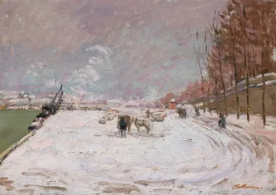 Quai Saint Bernard Sous La Neige Paris