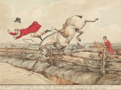 Qualified Horses And Unqualified Riders Topping A Flight Of Rails