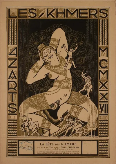 Quatzarts 10 Juin 1927 A La Salle Wagram Theme Le Cambodge Anti
