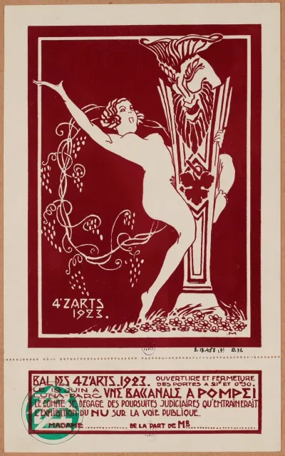 Quatzarts 19 Juin 1923 A Luna Park Theme Bacchanale A Po