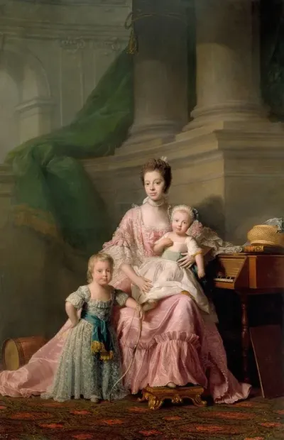 Queen Charlotte With Her Two Eldest Sons