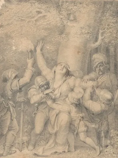 Queen Margaret Of Anjou With The Prince Her Son Stripped Of Her Regalia By Robbers In A Wood